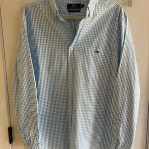 Vineyard Vines Men's Light Blue Checkered Shirt